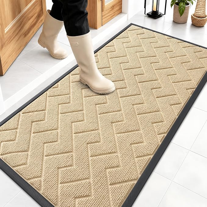 OLANLY Front Door Mat Indoor Outdoor Entrance, Waterproof All-Season, by OLANLY