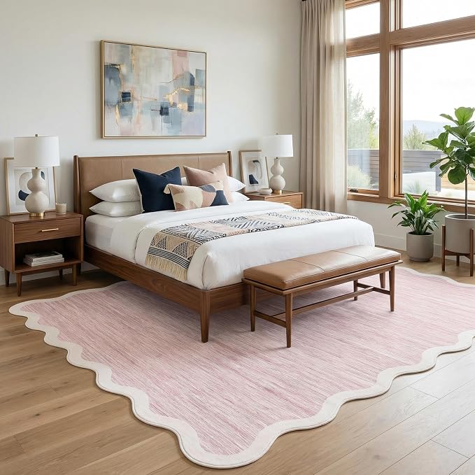 GarveeHome Scalloped Living Room Rug 5x7 Area Rug Washable Area Rug - Image 3