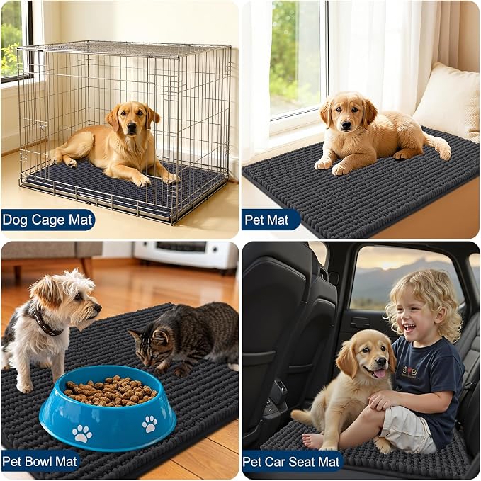 OLANLY Dog Door Mat for Muddy Paws 59x20, Ultra Absorbent Chenille Mud Doormat - Image 7