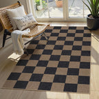 Lahome Colette Checkered Easy Jute 3x5 Rug, Washable Rugs - Image 8