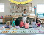 Flagship Carpets Pastel Rainbow Smileys Criss-Cross Applesauce Educational Area - Image 6