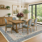 Soft Red and Blue 8x10 Living Room Rug, Oriental Non-Slip Area Rug - Image 3