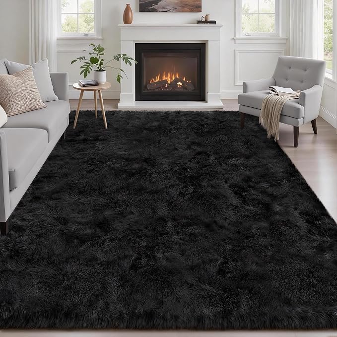 Fluffy 4x6 Area Rugs for Living Room Bedroom: Ultra Soft Shag Rug Non-Slip by Luxturiy