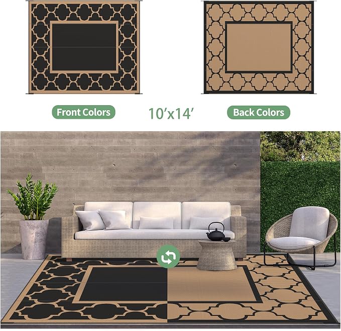 GENIMO 10 ' x 14 ' Outdoor Rug Waterproof - Image 5