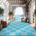 Garvee Waterproof Outdoor Rug 8x10, Checkered Foldable Plastic Straw Patio by Garvee