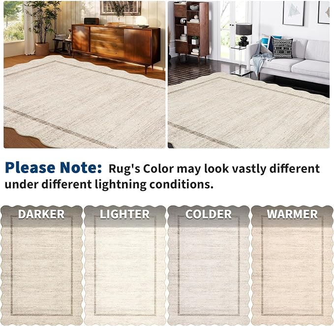 GarveeHome Scalloped Washable Kitchen Runner Rug 2x8, Non Slip Boho Soft - Image 8