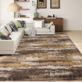 Shag Rugs for Living Room 9x12, Ultra Soft Abstract Brown Big Fuzzy Rugs for by Ailyei