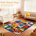 Kids Rug 4x6 Animal Alphabet Play Mat Educational Learning Area Rug Soft - Image 6