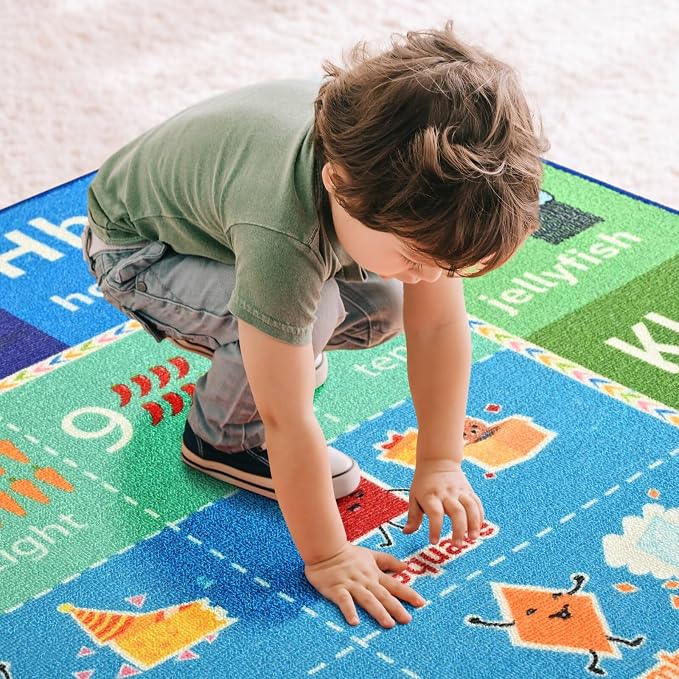 Macgace ABC Kids Rug for Playroom, 5x7 Washable Classroom Area Rugs, Toddler - Image 5