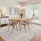 9x12 Area Rugs for Living Room:Beige Washable Vintage Medallion Carpet Non-Slip - Image 4
