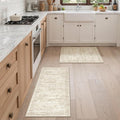 Washable Kitchen Rugs Sets of 2 Piece, Hallway Runner Rug Non-Slip by Restydon