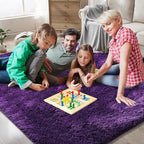 Shag Area Rugs for Bedroom Living Room, 4X6 Ultra Soft Purple Fluffy Area Rugs - Image 3