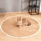 Cotton Rope Area Rug for Cats, Cat Scratch Rug, Washable Boho Braided Circle Rug by Xanadued