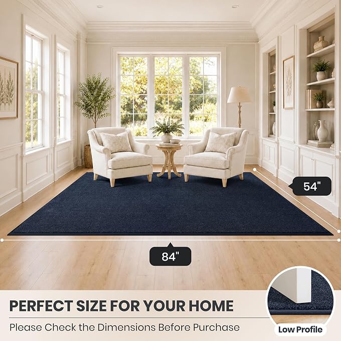 PURRUGS Easy Care Area Rug 4.5ft x 7ft, Non-Slip Washable Entryway Rug - Image 8