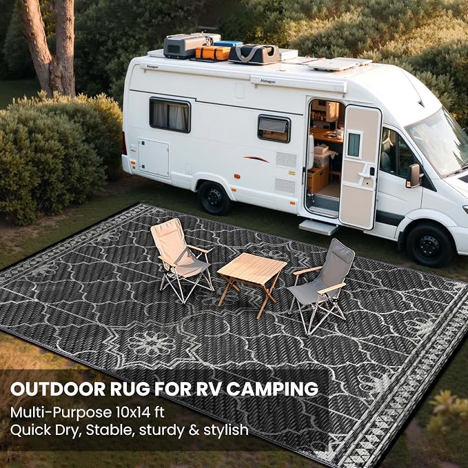 Outdoor Rug 10x14Ft, Waterproof Outdoor Patio Rug - Image 4