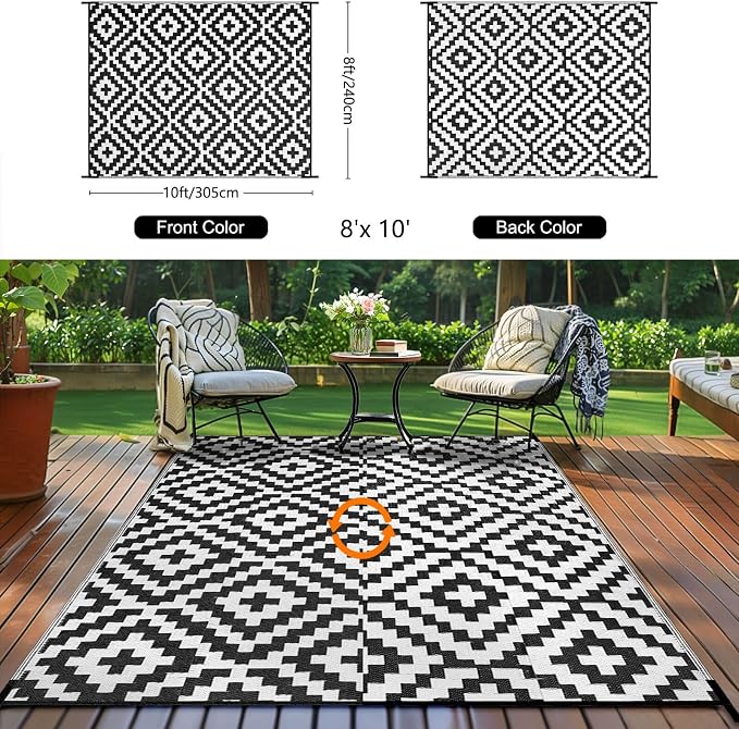 Outdoor Patio Plastic Straw Rug - Image 3