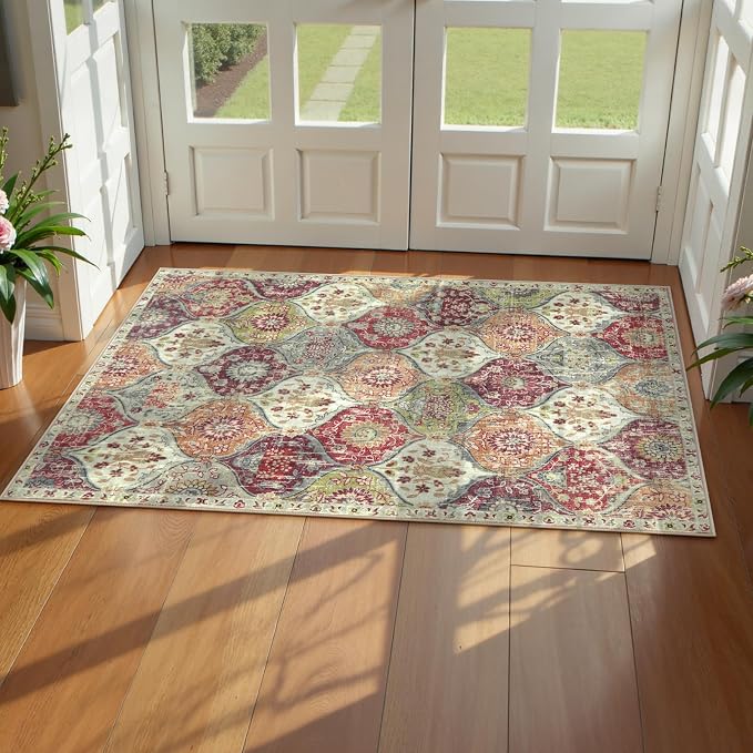 Lahome Washable Entryway Rug, 2x4 Kitchen Rugs by Lahome