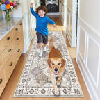 HEBE Washable Hallway Runner Rug 2'x 5' Non Slip Kitchen Rugs Runner, Low Pile - Image 8
