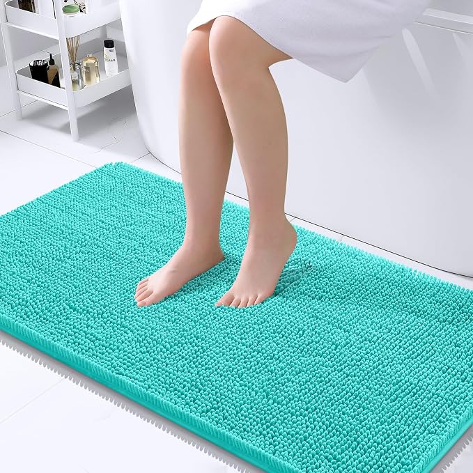 OLANLY Large Bathroom Rugs 40x24, Extra Soft Absorbent Chenille Bath Rugs by OLANLY