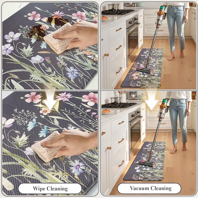 KIMODE Anti Fatigue Kitchen Mat, Farmhouse Floral Kitchen Rugs, Kitchen Floor - Image 5