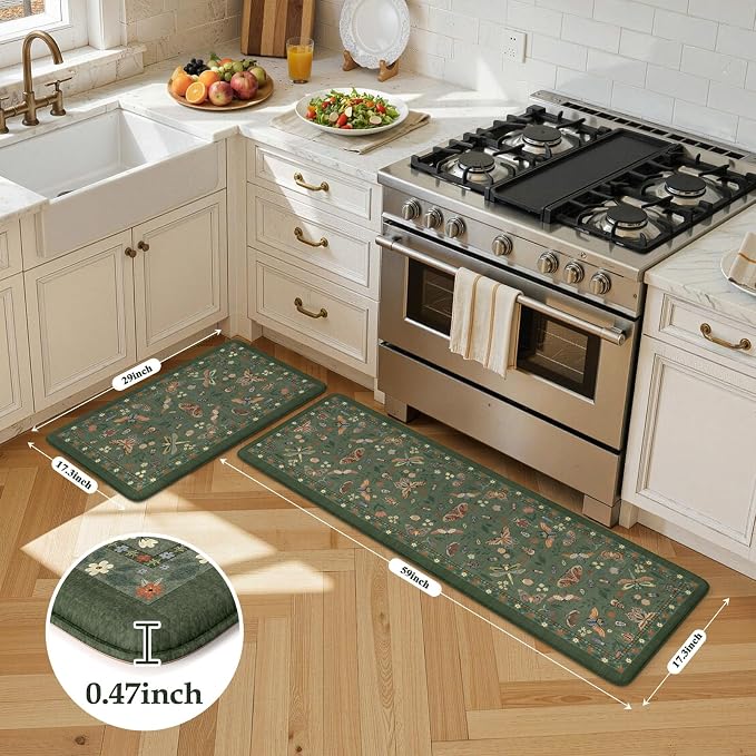 LEEVAN Anti Fatigue Mats for Kitchen Floor Non-Slip, Cushioned Kitchen Mats for - Image 2