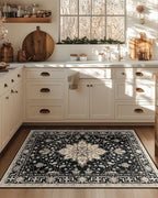 RELEANY Area Rugs 3'x4' Washable Non-Slip, Floral Vintage Distress Medallion - Image 2