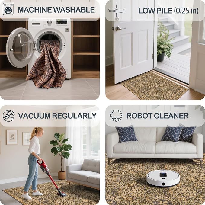 Washable 2' x 6' Runners for Hallways, Non Slip Long Floor Runner for Kitchen - Image 4