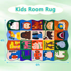 Kids Rugs for Playroom, 4x6 Feet Upgrade Ultra Non Slip Area Rug, Washable Play - Image 2