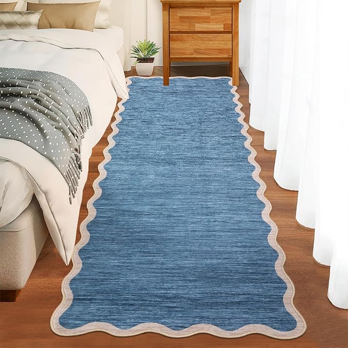 GarveeHome Scalloped Washable Runner Rugs 2x6 Rug Runner Modern Non Slip by GarveeHome