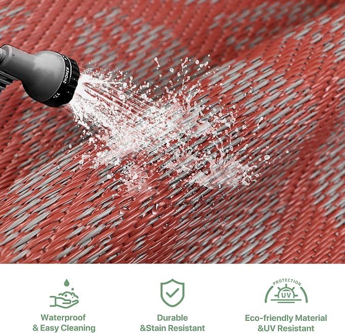 GENIMO Outdoor Rug Waterproof for Patio Decor, Large Area Rugs Mats for RV - Image 6