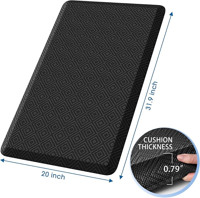 Mattitude 4/5 Inch Thick Kitchen Mat Cushioned Anti-Fatigue Floor Mat Water - Image 2