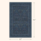 Dark Blue 5x8 Boho Living Room Rug - Image 2
