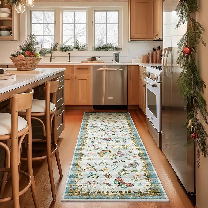 Machine Washable Rug Runners for Hallways: 2'6"x8' Kitchen Runner Stain - Image 2
