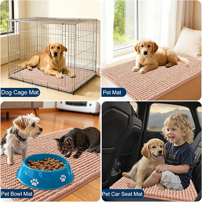 OLANLY Dog Door Mat for Muddy Paws 44x24, Ultra Absorbent Chenille Mud Doormat - Image 7