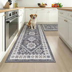 HEBE Boho Kitchen Rugs Sets of 2, Non Slip Washable Kitchen Mats by HEBE