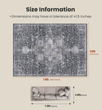 AMADA HOMEFURNISHING 10x14 Washable Area Rug, Low-Profile Large Area Rug - Image 2