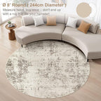 UERMEI 8ft Round Area Rug Living Room Rugs - Image 3