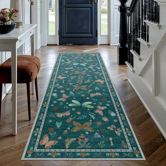 Rugxara 2x6 Floral Runner Rug, Washable Runners by Rugxara