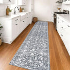 KILOCOCO Runner for Hallway 2.6x16 Runner Rug Printed Vintage Floral Washable - Image 2