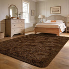 Andecor Shag Area Rug for Living Room, 8 x 10 Feet Coffee Soft Fluffy Indoor - Image 5