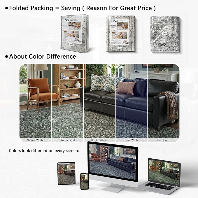 DCX 8x10 Neutral Rug, Kid & Pet Friendly - Image 4