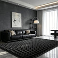 Black Rabbit Plush Rug 4'x6', Fluffy Shaggy Area Rug by CHOVY