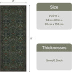 GENIMO Washable Floral Runner Rug 2x5, Non-Slip Long Hallway Carpet - Image 2