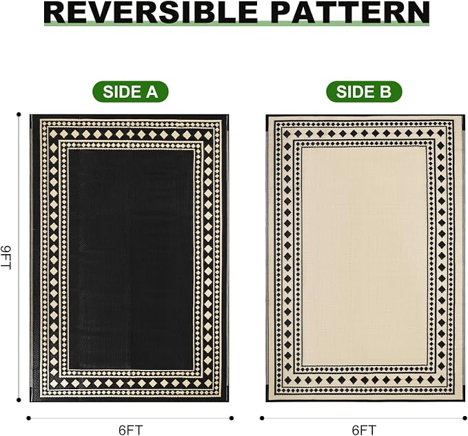 RURALITY Outdoor Rugs 6x9 Waterproof - Image 2