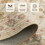 Rugxara Floral Rug for Living Room Bedroom, 3x5 Washable Area Rug, Vintage Boho - Image 6