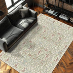 Vintage Light Green Living Room Rug, 6x9 Washable Area Rugs - Image 2