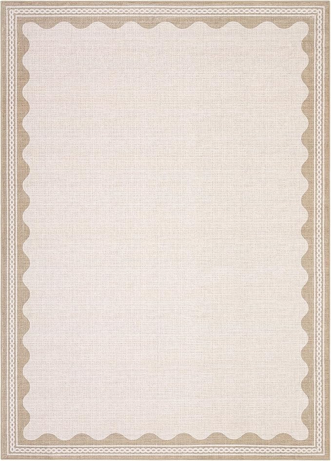 GarveeHome Scalloped 4x6 Rug Non-Slip Washable Low-Pile Carpet - Image 4