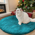 OLANLY Teal Round Rugs for Bedroom by OLANLY