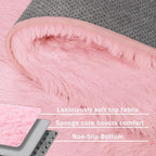 Fluffy Pink Area Rug for Bedroom Living Room Soft 8x10 Fuzzy Washable Rugs - Image 4
