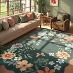 Lahome Floral Washable 6x9 Area Rugs, Soft Bedroom Rug by Lahome